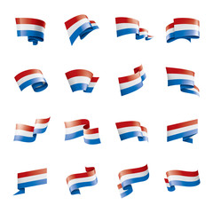 Netherlands flag, vector illustration on a white background