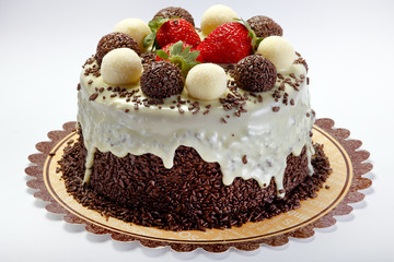Chocolate cake with bonbon