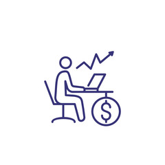 Financial trading line icon