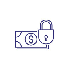 Locked money line icon