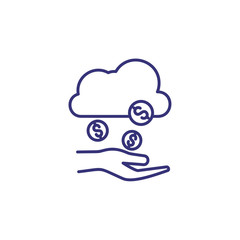 Money rain line icon