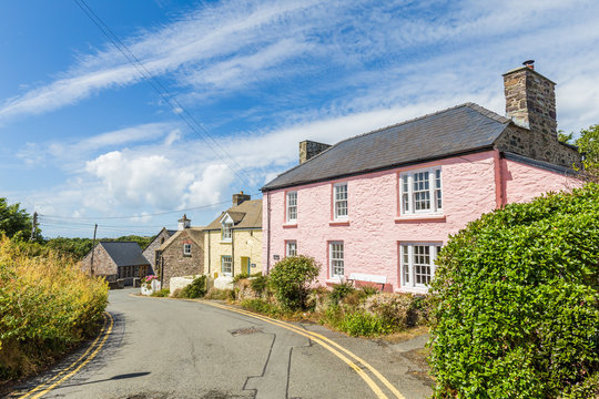 Colorful cottagesl in St Davids in Pembrokeshire, Wales, UK
