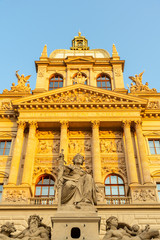 Fototapeta na wymiar Detailed view of Czech National Museum in Prague, Czech Republic.