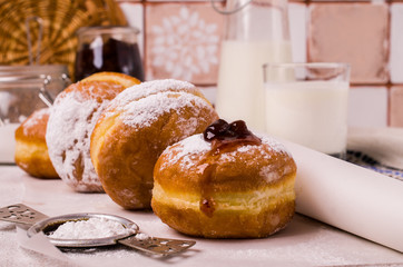 Traditional round donuts