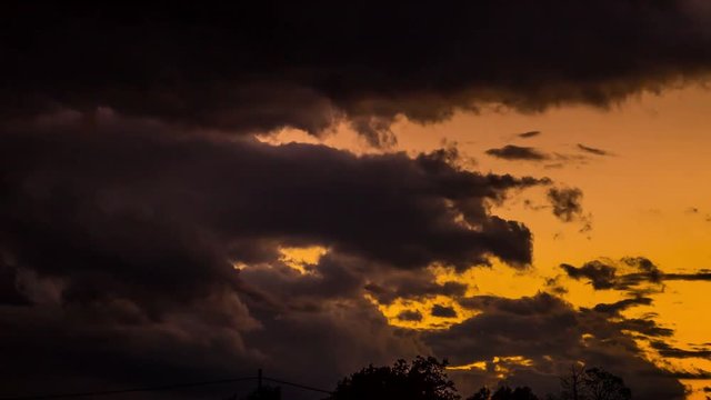 No flicker Time lapse 4k or HD - dark heavy clouds cover all sky, some sun rays passing through Made from 20MPix stills from Canon 6d Very smooth, no birds