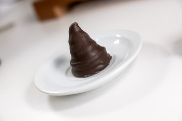 Chocolate Cake Sweet Cream restaurant bakery coffe brown plate cup cream sugar delicious cake