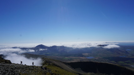 Blick vom Mount Snowdon im Snowdonia Nationalpark, Wales