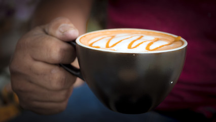 Hot coffee cup, cappuccino