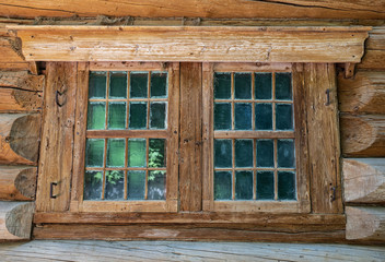 Fototapeta na wymiar Window in an old country house