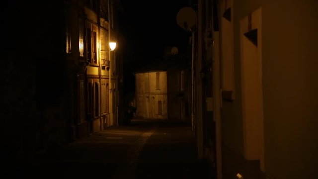 Medieval Europen town at night - France