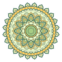 Ethnic ornamental mandala. Decorative design element. Hand drawn vector illustration