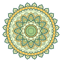 Ethnic ornamental mandala. Decorative design element. Hand drawn vector illustration