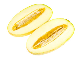 Half-cut ripe juicy melon