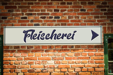 Fototapeta na wymiar Schild 318 - Fleischerei