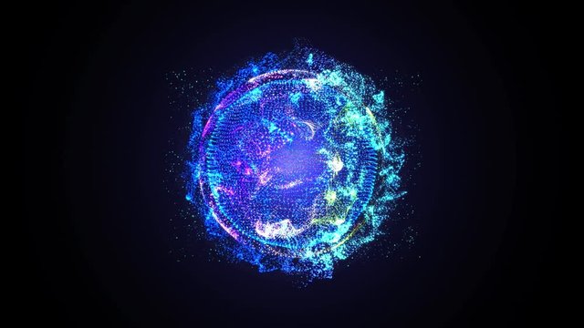 Twist Blue Sphere Plasma Moving Particle Form Motion Background