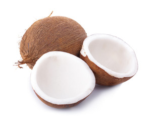 coconuts isolated on the white background