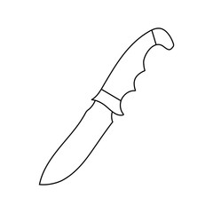 Obraz premium Flat design icon of hunting knife ui colors