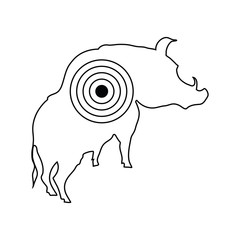 Icon of boar silhouette with target