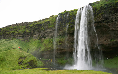 Beautiful waterfall Seljalandsfoss in Iceland