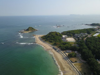 志賀島　海水浴場　上空３