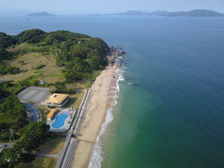 志賀島　海水浴場　上空２