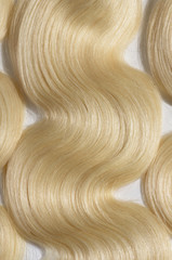 body wave wavy bleached blonde human hair weaves extensions bundles close up