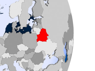 Belarus on globe