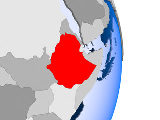 Fototapeta premium Ethiopia on globe