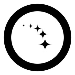 Stars on track five items icon black color in round circle