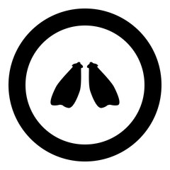 Flippers icon black color in round circle