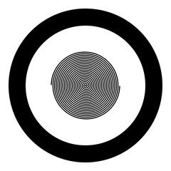 Spiral icon black color in round circle