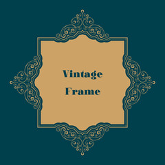 Vintage calligraphy ornament for greeting card, invitation or certificate. Vector Illustration