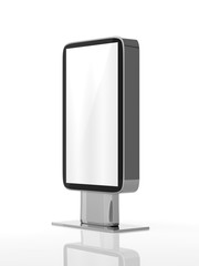 Outdoor Advertising Stand Display (empty banner lightbox) - mockup template isolated on white. 3D rendering