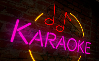 Karaoke neon retro