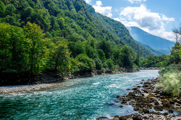 blue clear mountain lake