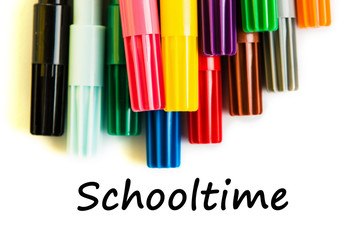 Colorful marker pen on isolated background.