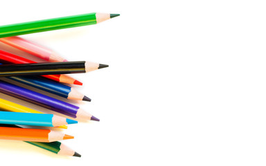 Color pencils isolated on white background.