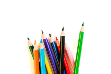 Color pencils isolated on white background.