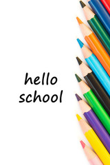 Color pencils isolated on white background.