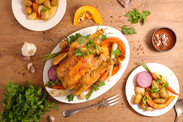 roasted chicken and vegetables
