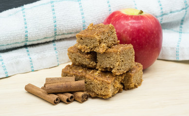 Apple & Cinamon Flapjacks on Baking Board