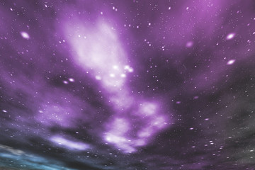 Planets and galaxies in space, milky way and stars