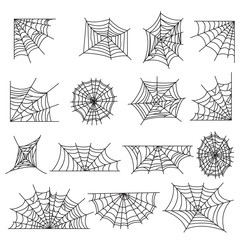Spider web set. Vector.
