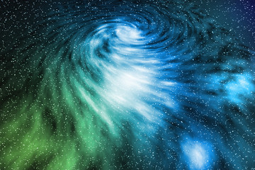 Planets and galaxies in space, milky way and stars