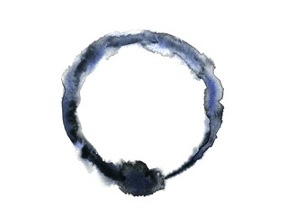 watercolor circle zen symbol isolated on white background.hand drawn. - obrazy, fototapety, plakaty