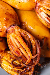 texture of cooked squid close-up