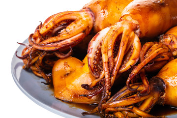 cooked squid in a plate