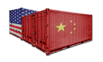 Sino-US trade war concept, economic war between China and the United States