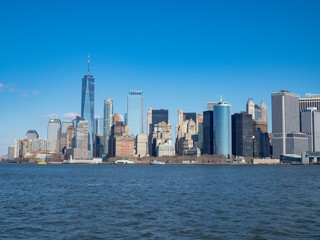 Buildings Landscape from Cruiser at Manhattan, New York City クルーザーから見たニューヨークのビル群