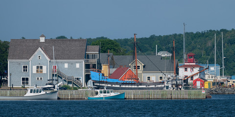 Pictou waterfront historic lighthouse on old pier in Nova Scotia © gnagel